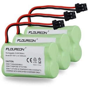 Floureon 3PACK Uniden BT-1007 Battery Replacement 1800mAh
